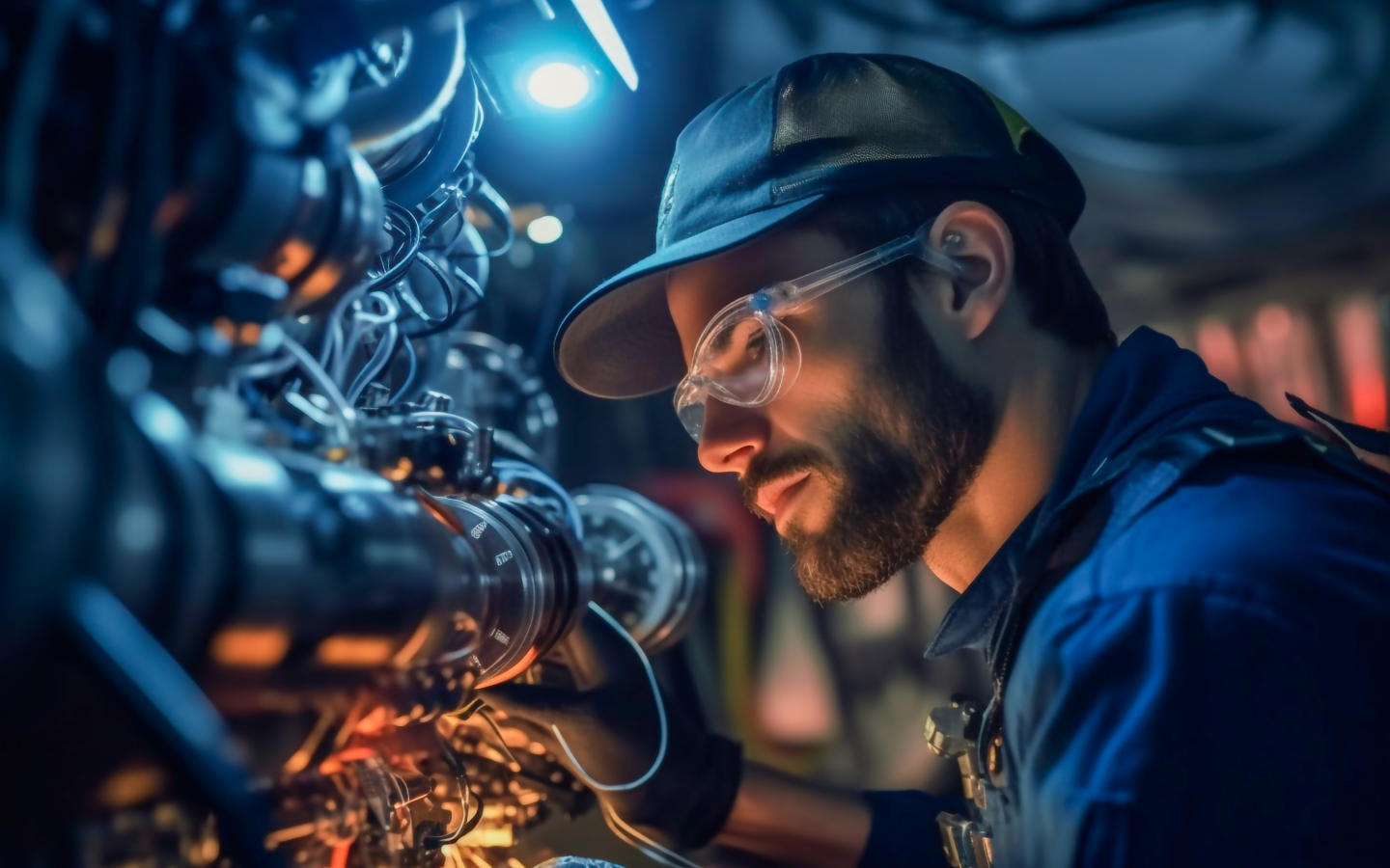 Photo d'un homme travaillant avec des pièces 